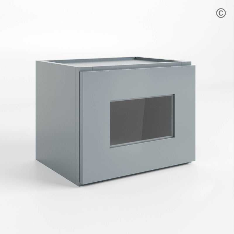Gray Shaker 12″ H Single Door Wall Cabinet with Glass Door