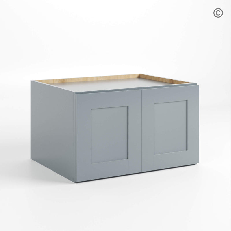 Gray Shaker 30″ W Refrigerator Wall Cabinet – 24″ Deep