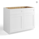 White Shaker Base Cabinet with Double Doors and Drawers