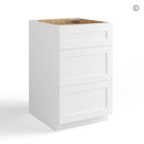 White Shaker Three Drawer Base