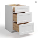 White Shaker Three Drawer Base