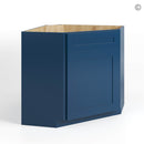 Navy Blue Shaker Corner Sink Base Cabinet