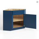 Navy Blue Shaker Corner Sink Base Cabinet
