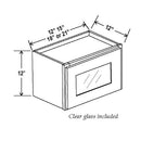 Gray Shaker 12″ H Single Door Wall Cabinet with Glass Door