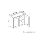 Diagram of a cabinet with dimensions labeled
