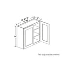 Navy Blue Shaker 36″ H Double Door Wall Cabinet