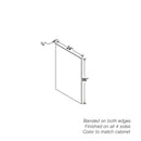 Diagram of a rectangular object with dimensions and text on a white background